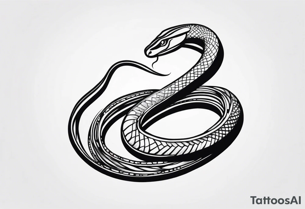 A long snake winding from top to bottom tattoo idea