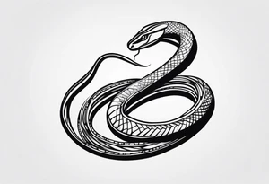 A long snake winding from top to bottom tattoo idea