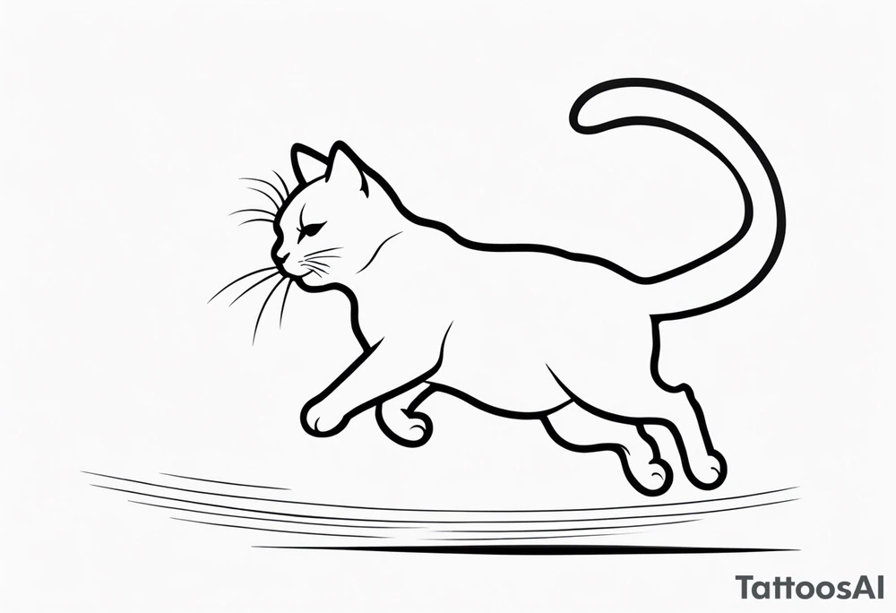 cat jumping tattoo idea