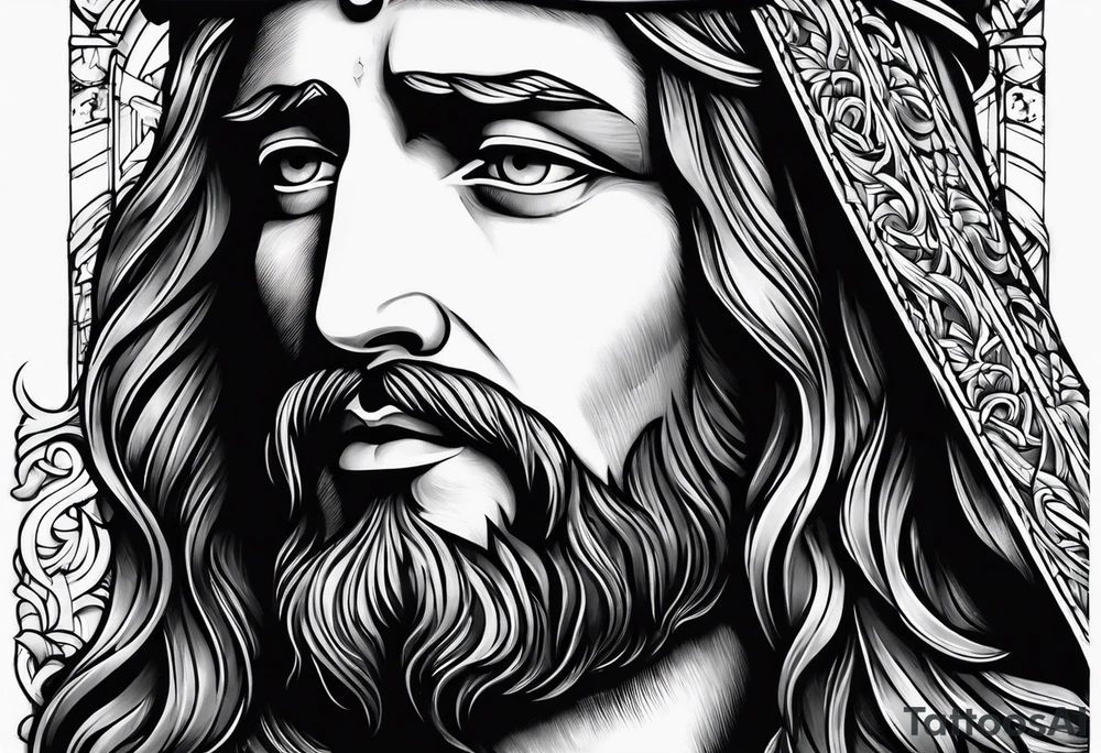 jesus qui porte sa croix tattoo idea