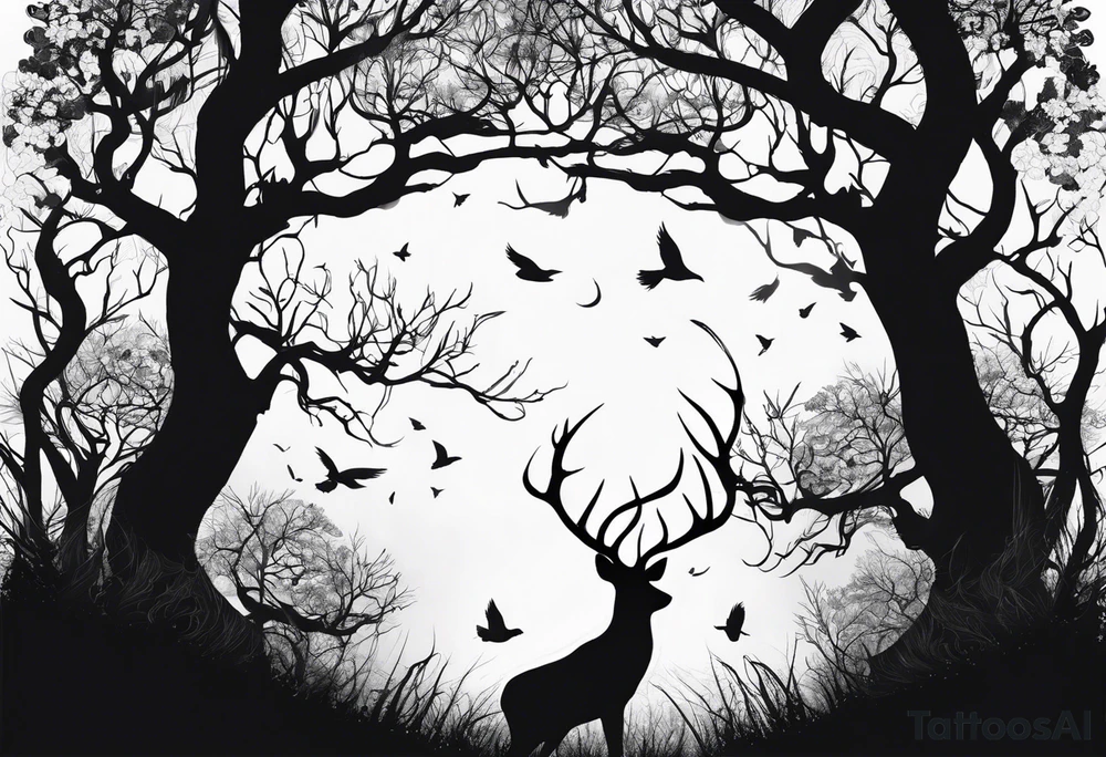 Bäume silhouette tattoo idea