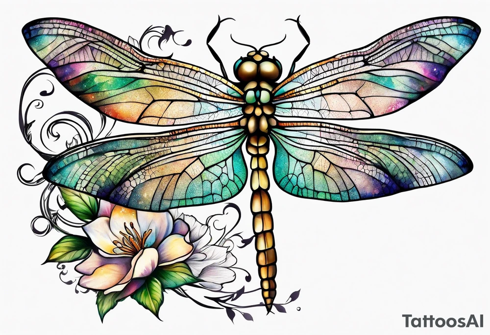 dragonfly vine tattoo idea