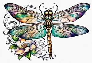dragonfly vine tattoo idea