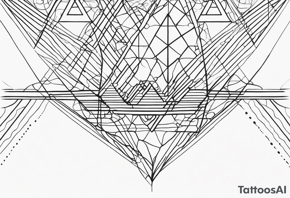 a diagram of connecting lines that have nondescript points, but would lend itself to appearing like a chart for connecting thoughts. tattoo idea