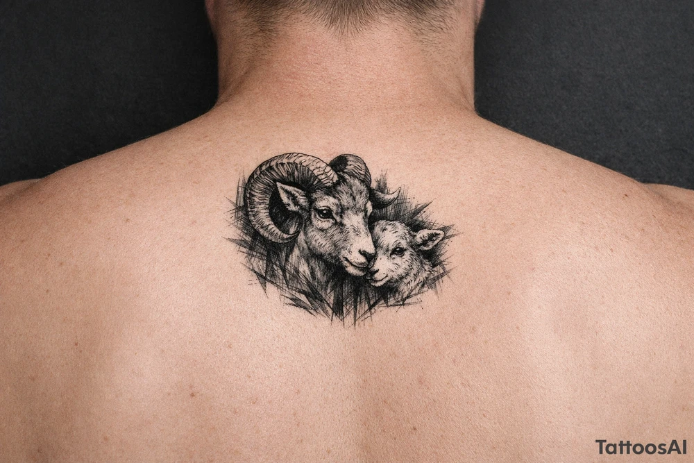 Mother ram baby ram tattoo idea