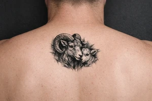 Mother ram baby ram tattoo idea