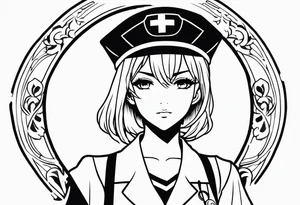 anime girl nurse tattoo idea