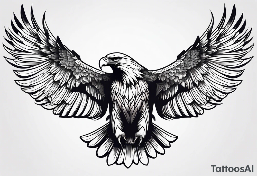 eagle full body fly vector tattoo idea