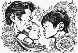 Fathers love for his son tattoo idea