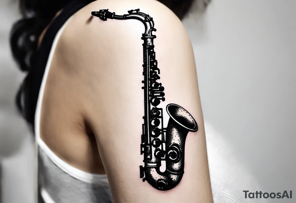 saxophone music tattoo idea