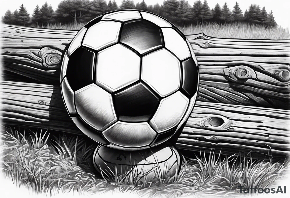 Redfin on a log with a soccer ball tattoo idea