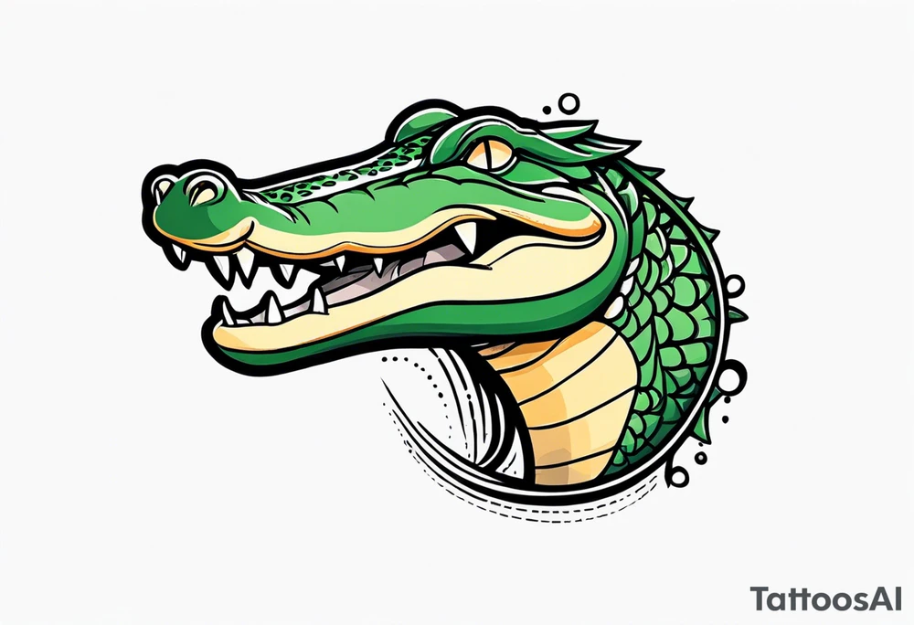 cute small crocodile tattoo idea