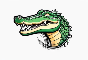 cute small crocodile tattoo idea