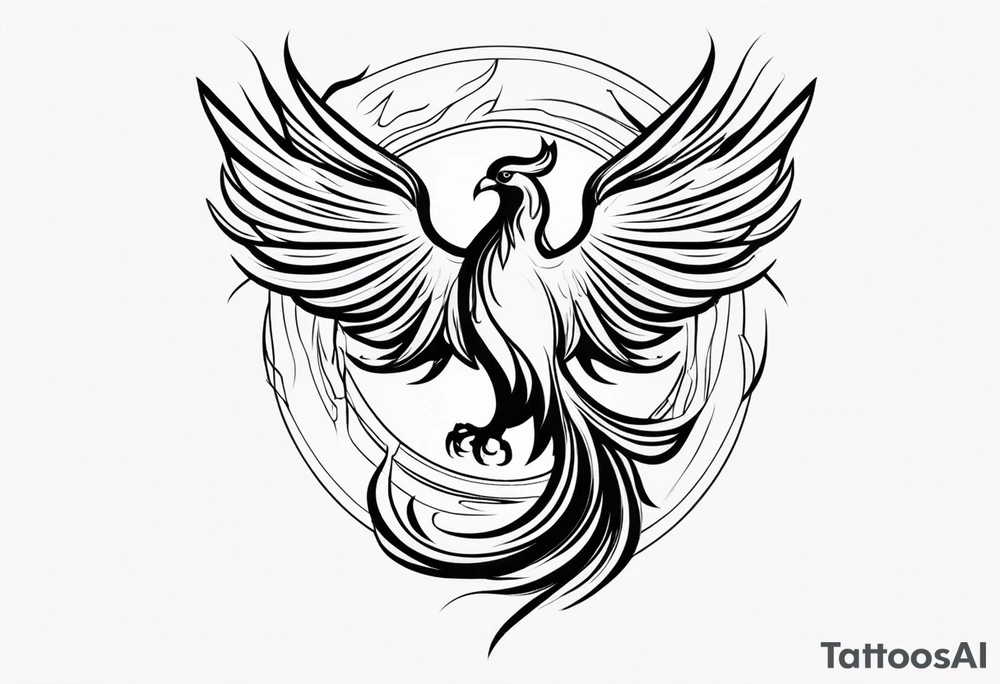 phoenix in fire tattoo idea