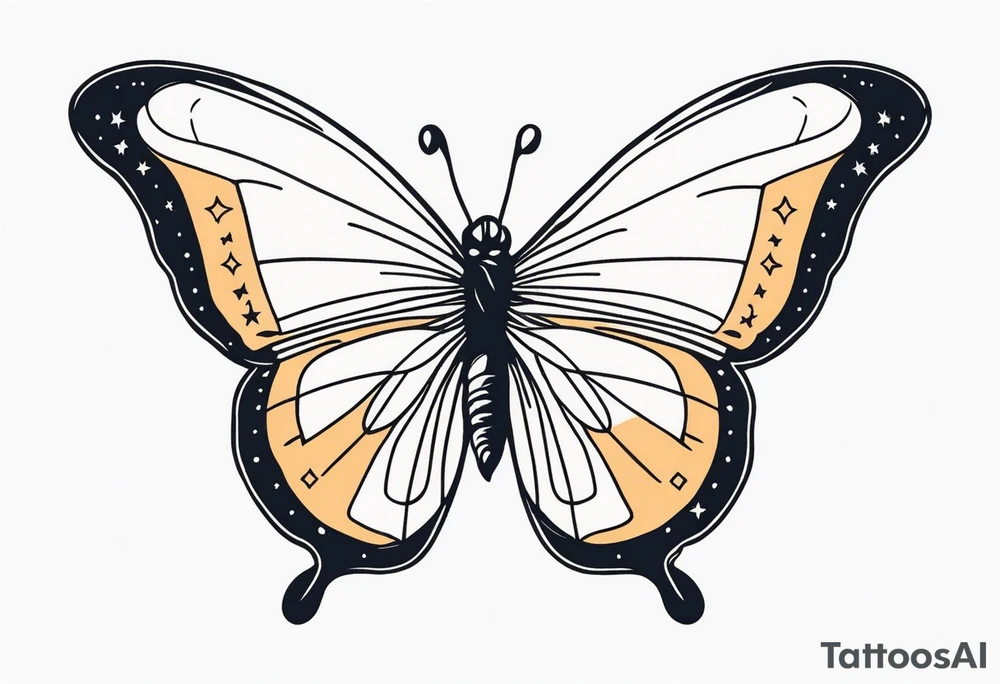 Butterfly and star tattoo idea