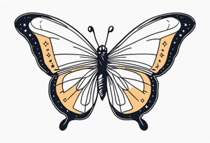 Butterfly and star tattoo idea