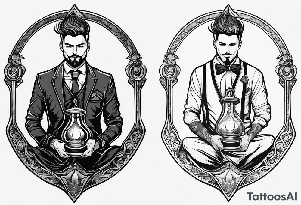 Neo traditional hanged man tattoo idea