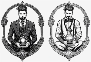 Neo traditional hanged man tattoo idea
