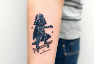 Darth Vader skateboarding > bullets > in loving memory > colors
add words "Darth Carter" to skateboard
add date 12/29/88-01/06/24 tattoo idea