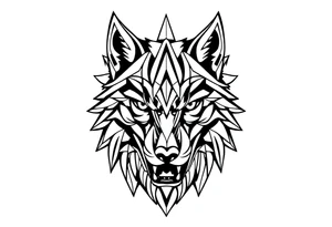 Geometric wolfface tattoo idea
