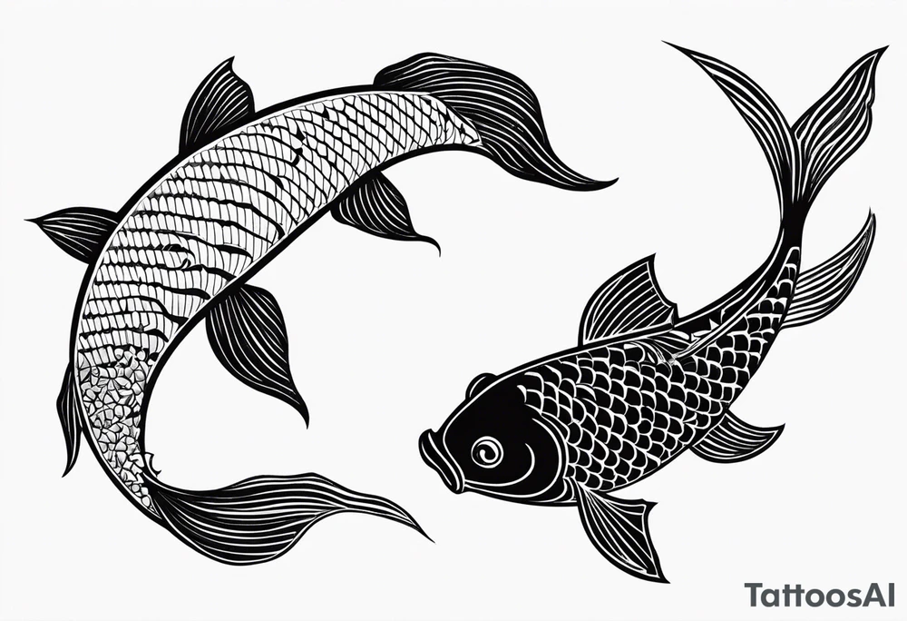 2 koi fishes tattoo idea
