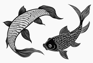 2 koi fishes tattoo idea