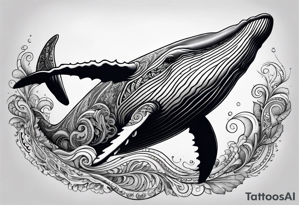 Shoulder Breaching North Pacific humpback whale paisley tattoo idea Shoulder Breaching North Pacific humpback whale paisley tattoo idea