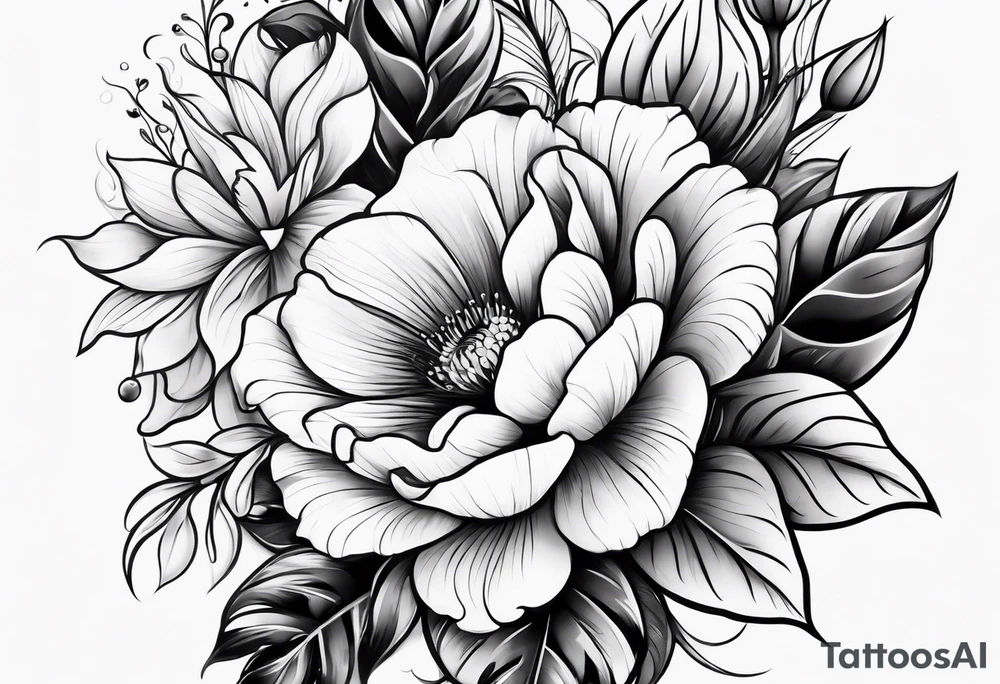 floral sleeve tattoo idea