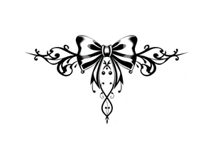 Tribal lace with bow tattoo idea