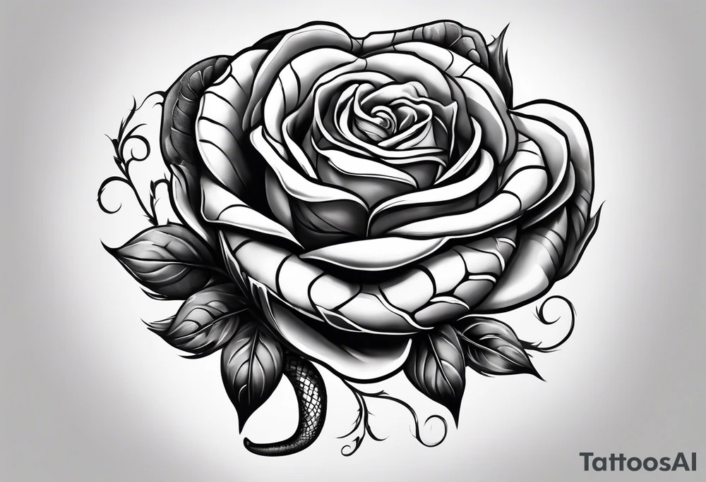 Snake wrapped around a rose tattoo idea
