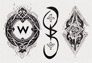 infinite symbol and 2 woman symbol merged with man symbol tattoo idea