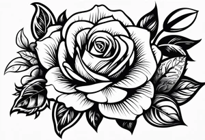 ornaments of flowers rose tattoo idea