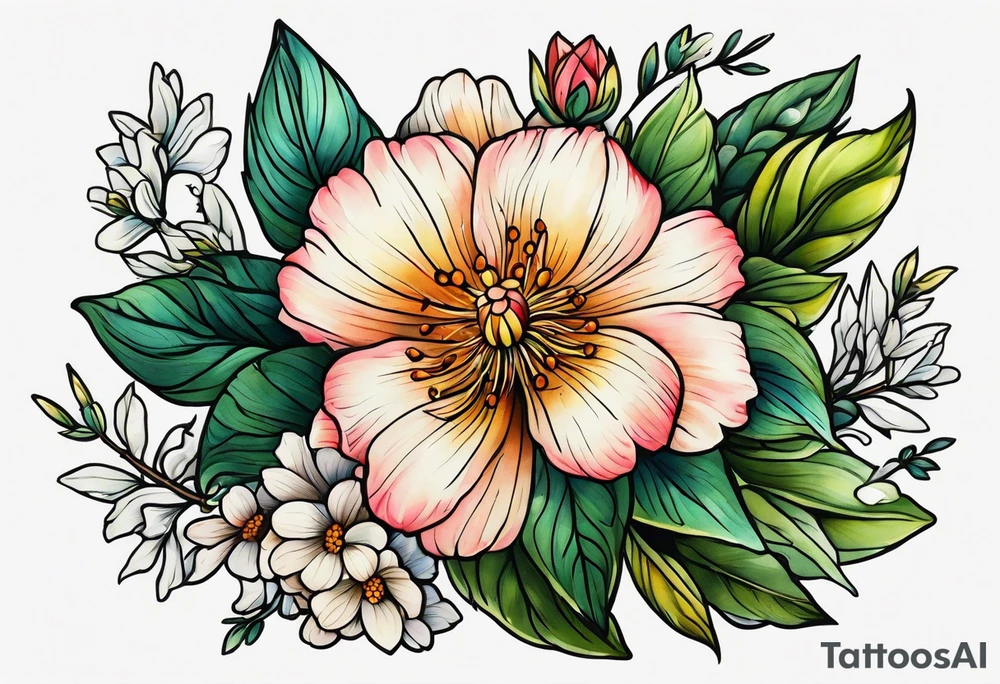 tiny botanic tattoo idea