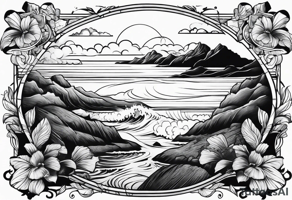 Heavenly Beach Coastal View tattoo idea