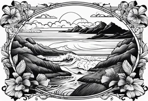 Heavenly Beach Coastal View tattoo idea