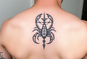 Geometric tauriu scorpion and virgo smaller simple tattoo idea