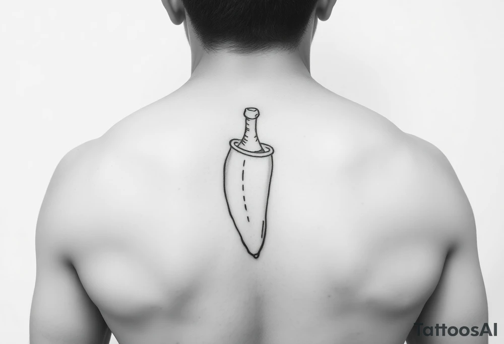 line drawing of penis tattoo idea