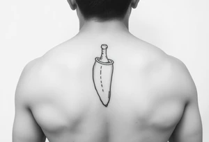 line drawing of penis tattoo idea