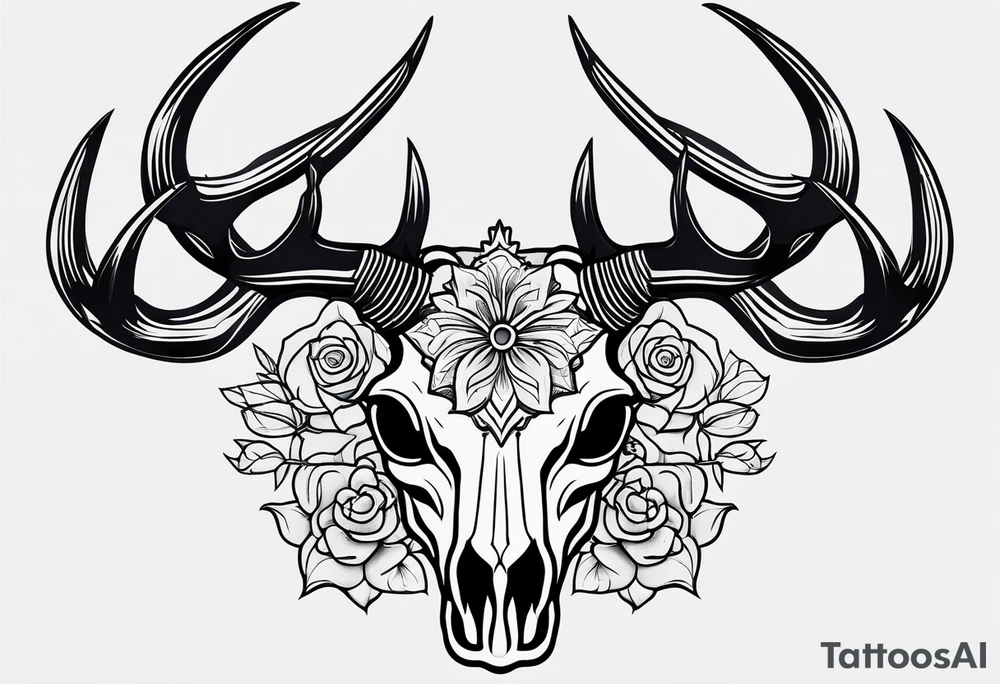 Stag skull tattoo idea