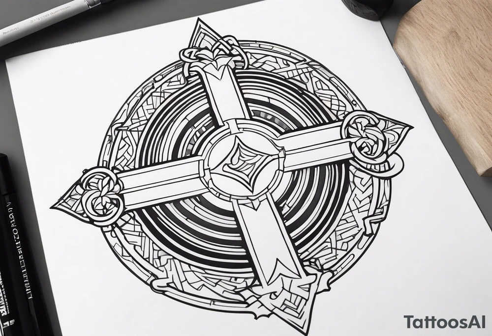 Crossroads between good and evil, indulgence and discipline tattoo idea