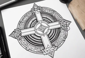 Crossroads between good and evil, indulgence and discipline tattoo idea