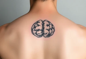 A walnut, open so that it looks like a brain but is obviously a walnut tattoo idea