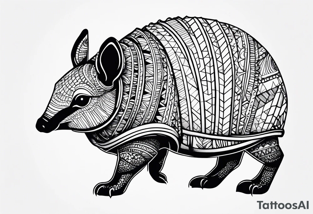 cute armadillo tattoo idea