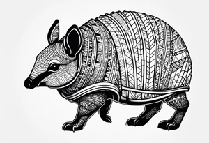 cute armadillo tattoo idea