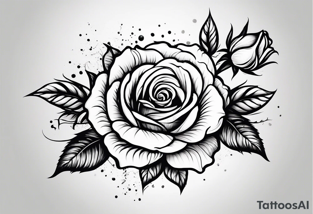 small rose with steam tattoo idea