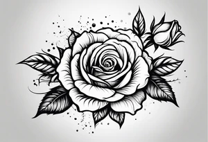 small rose with steam tattoo idea