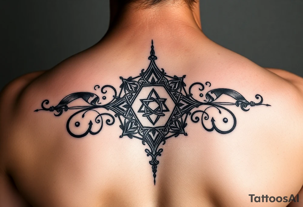 Ambigram of memento mori and gam ze yaavor tattoo idea