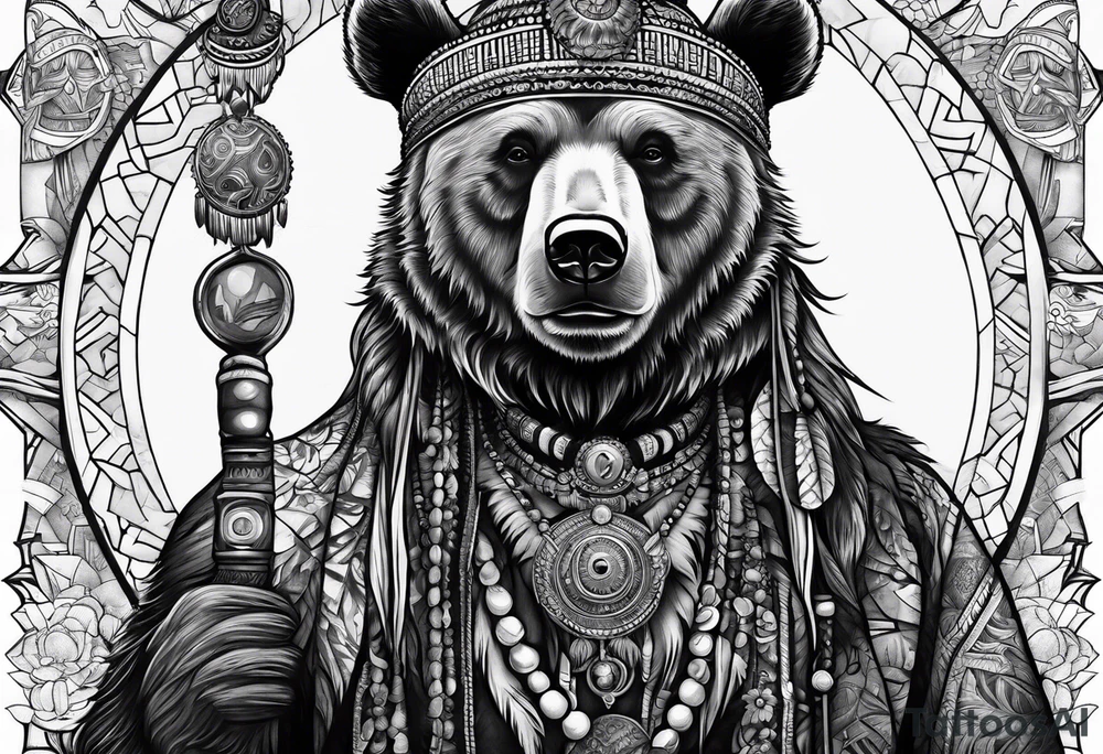Bear Magi Medicine Man tattoo idea