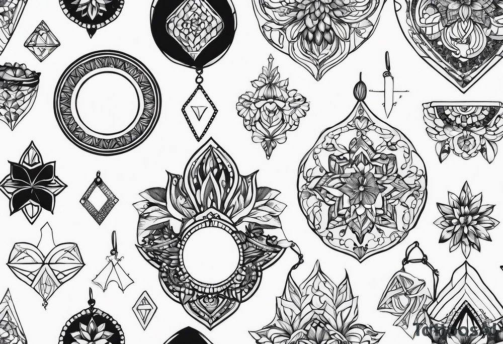 jewelry pattern with less details tattoo idea