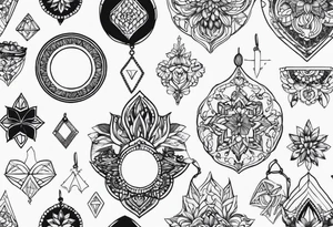 jewelry pattern with less details tattoo idea